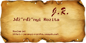 Járányi Rozita névjegykártya